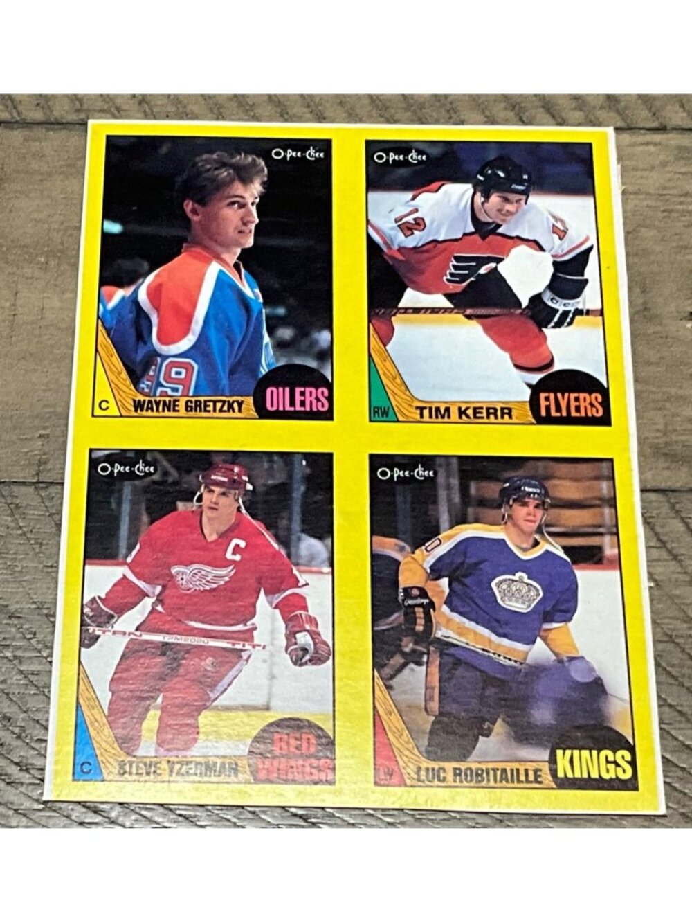 1987-88 OPC HOCKEY BOX BOTTOM PANEL WAYNE GRETZKY YZERMAN ROBITAILLE